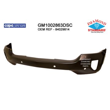 Bumper Face Bar Front w/Impact Bar Skid w/Parking Aid Sensors w/Z71 Pkg w/Park Assist w/Fog Lamps Primed CAPA for Chevrolet Silverado 1500 Silverado 1500 LD