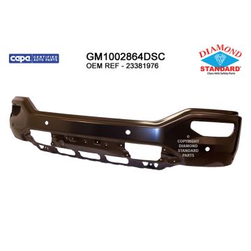Bumper Face Bar Front w/Park Assist Primed CAPA for GMC Sierra 1500 Sierra 1500 Limited