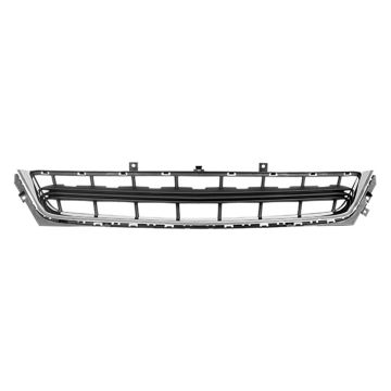 Bumper Cover Grille Front Dark Gray w/Chrome Molding CAPA for Chevrolet Impala Eco LT LS 2014-2020