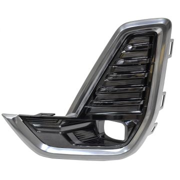 Bumper Insert Front Left Fog Lamp Bezel w/Fog Lamps Black Chrome for GMC Acadia 2020-2023