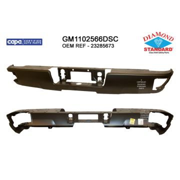 Bumper Face Bar Rear w/Z71 Pkg w/Corner Step w/o Parking Aid Sensors Primed CAPA for Chevrolet Silverado 1500 Silverado 1500 LD GMC Sierra 1500 Sierra 1500 Limited