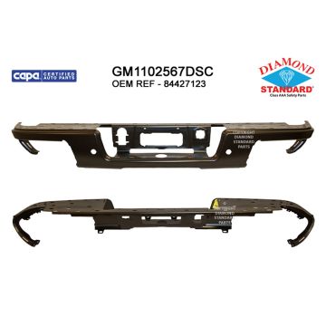 Bumper Face Bar Rear w/Parking Sensors Primed CAPA for Chevrolet Colorado GMC Canyon