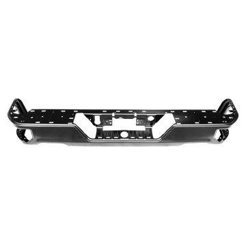 Bumper Face Bar Rear Dual Exhaust w/o Blind Spot Module Primed for Chevrolet Silverado 1500 Silverado 1500 LTD GMC Sierra 1500 Sierra 1500 Limited