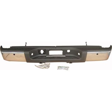 Bumper Assembly Rear w/Rear Object Sensors w/o Sensor Components Chrome for Chevrolet Silverado 1500 GMC Sierra 1500