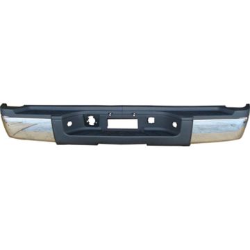 Bumper Assembly Rear (Single Rear Wheels) Single Rear Wheels w/o Rear Object Sensor Chrome for Chevrolet Silverado 2500 HD Silverado 3500 HD GMC Sierra 2500 HD Sierra 3500 HD