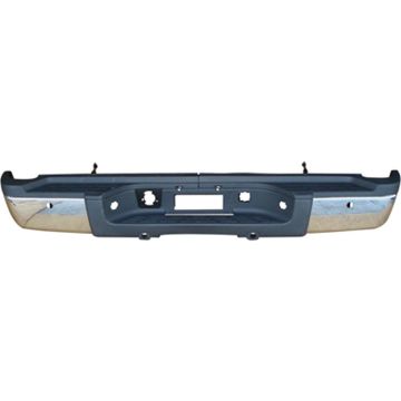 Bumper Assembly Rear Single Rear Wheels w/Rear Object Sensor w/o Sensor Components Chrome CAPA for Chevrolet Silverado 2500 HD Silverado 3500 HD GMC Sierra 2500 HD Sierra 3500 HD
