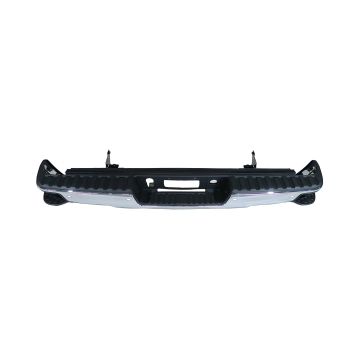 Bumper Assembly Rear w/Parking Aid Sensors w/o Sensors w/o Sensor Harness Chrome CAPA for Chevrolet Silverado 1500 GMC Sierra 1500 Sierra 1500 Limited