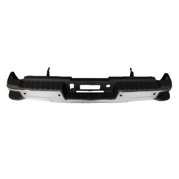 Bumper Assembly Rear Dual Rear Wheels w/o Hitch Bar w/Park w/o Sensors w/o Harness Chrome for Chevrolet Silverado 2500 HD Silverado 3500 HD GMC Sierra 2500 HD Sierra 3500 HD