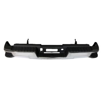 Bumper Assembly Rear Dual Rear Wheels w/Hitch Bar w/o Parking Aid Sensors Chrome for Chevrolet Silverado 2500 HD Silverado 3500 HD GMC Sierra 2500 HD Sierra 3500 HD