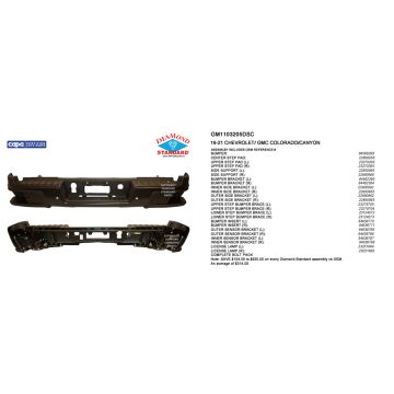 Bumper Assembly Rear w/Parking Sensors CAPA for Chevrolet Colorado GMC Canyon