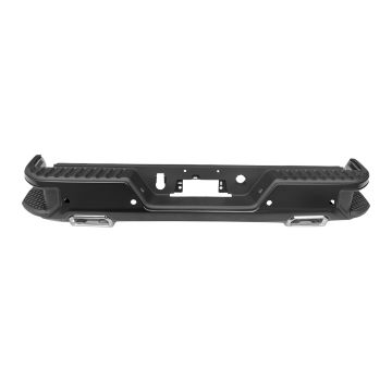 Bumper Assembly Rear Dual Exhaust w/BSD w/o Hitch w/License Lamps w/Sensor Brackets Primed for Chevrolet Silverado 1500 Silverado 1500 LTD GMC Sierra 1500 Sierra 1500 Limited