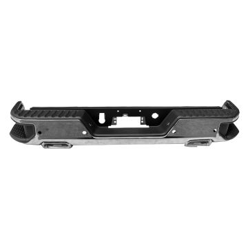 Bumper Assembly Rear Dual Exhaust w/Blind Spot Module Chrome for Chevrolet Silverado 1500 Silverado 1500 LTD GMC Sierra 1500 Sierra 1500 Limited