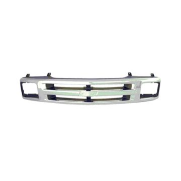 Grille Assembly w/Sealed Beam Headlamps Chrome for Chevrolet Blazer S10