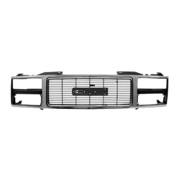 Grille Assembly w/Quad Headlamps Chrome & Argent for GMC C1500 C1500 Suburban C2500 C2500 Suburban C3500 K1500 K1500 Suburban K2500 K2500 Suburban K3500 Yukon
