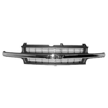 Grille Assembly Chrome & Black for Chevrolet Silverado 1500 1999-2002