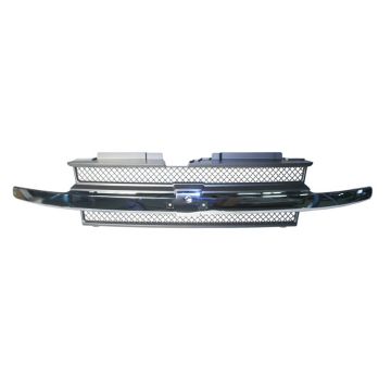 Grille Assembly w/o Headlamp Washers w/Chrome Moldings for Chevrolet Trailblazer 2002-2009