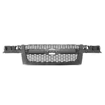 Grille Assembly w/2 Piece Grille Gray CAPA for Chevrolet Colorado LS LT 2004-2009