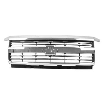 Grille Assembly w/o Z71 Pkg Chrome for Chevrolet Silverado 2500 HD Silverado 3500 HD