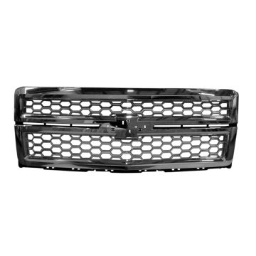 Grille Assembly w/Rally Pkg w/o Z71 Pkg Chrome Mesh/Chrome Surround for Chevrolet Silverado 1500 LT WT LTZ LS 2014-2018