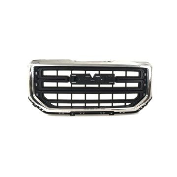 Grille Assembly w/o Chrome Insert Chrome CAPA for GMC Sierra 1500 Sierra 1500 Limited