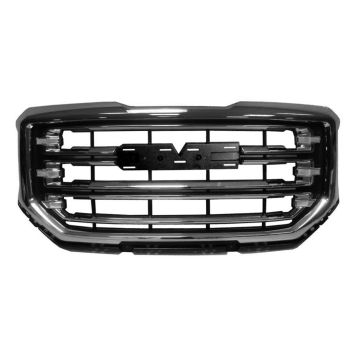 Grille Assembly w/o All Terrain Pkg Chrome CAPA for GMC Sierra 1500 Sierra 1500 Limited