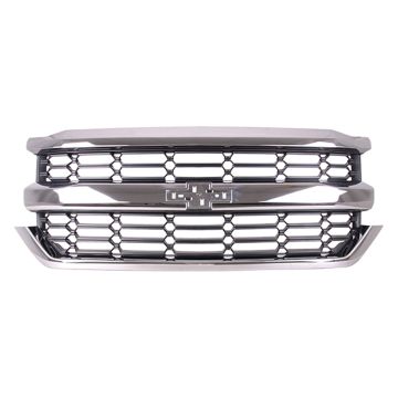 Grille Assembly w/o Z71 Pkg w/o Appearance Pkg Black/Chrome CAPA for Chevrolet Silverado 1500 Silverado 1500 LD