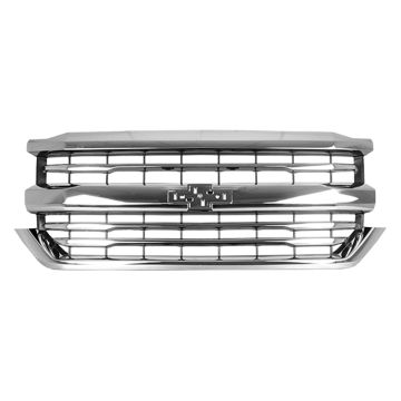 Grille Assembly HIGH COUNTRY Matte Black w/Chrome Molding for Chevrolet Silverado 1500 2016-2018