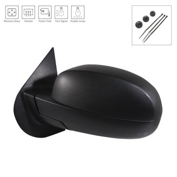 Door Mirror Assembly Left w/Courtesy Lamp w/o Off Road Pkg Black for Chevrolet Suburban 1500 Suburban 2500 Tahoe