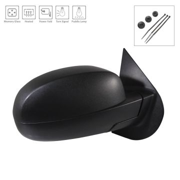 Door Mirror Assembly Right w/Courtesy Lamp w/o Off Road Pkg Black for Chevrolet Suburban 1500 Suburban 2500 Tahoe