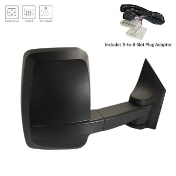 Door Mirror Assembly Right Power Straight Long Arm w/Signal Lamp for Chevrolet Express 1500 Express 2500 Express 3500