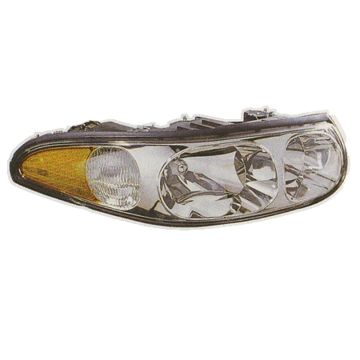 Headlight Assembly Composite Left w/Cornering/Marker Lamp Custom w/Fluted High Beam Surface for Buick LeSabre 2000-2005