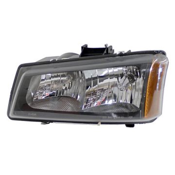 Headlight Assembly Composite Left w/o Body Cladding 2nd Design Fluted Bezel for Chevrolet Avalanche 1500 Avalanche 2500 Silverado 1500 Silverado 1500 Classic Silverado 2500 Silverado 2500 HD Silverado 2500 HD Classic Silverado 3500 Silverado 3500 Classic