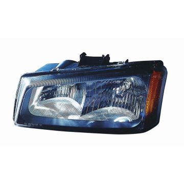Headlight Assembly Composite Left w/o Body Cladding 2nd Design Fluted Bezel CAPA for Chevrolet Avalanche 1500 2500 Silverado 3500