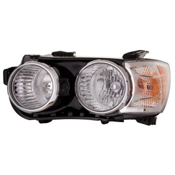 Headlight Assembly Composite Left w/o Dusk Pkg Halogen w/Chrome Trim CAPA for Chevrolet Sonic Sedan LT LS LTZ RS 2012-2015