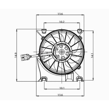 A/C Condenser Fan Assembly Front Fan Assembly for Saturn L100 L200 L300 LS LS1 LS2 LW1 LW2 LW200 LW300
