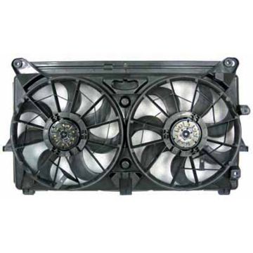 Engine Cooling Fan Assembly w/Extra Duty Cooling Motor/Blade/Shroud Dual Fan Assembly 9 Blade for Cadillac Escalade ESV Escalade EXT Chevrolet Silverado 1500 GMC Sierra 1500 Yukon XL 1500 Hummer H2
