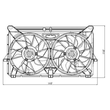 Engine Cooling Fan Assembly Motor/Blade/Shroud Dual Fan Assembly for Cadillac Escalade Chevrolet Avalanche 1500 2500 Silverado Suburban Tahoe GMC Sierra 1500 Yukon XL