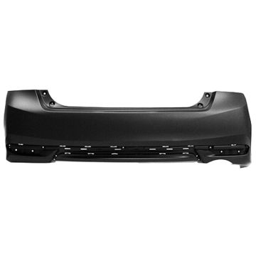 Bumper Cover Rear Single Exhaust w/o Park Assist Primed CAPA for Honda Accord Sedan LX EX EX-L 2016-2017