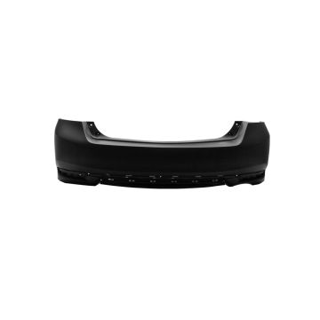 Bumper Cover Rear Single Exhaust w/o Park Assist Primed CAPA for Honda Accord Sedan LX EX EX-L 2016-2017