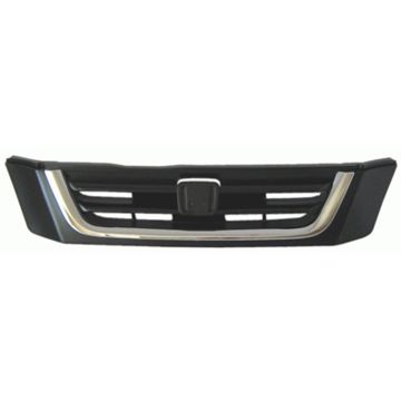 Grille Assembly Matte Black w/Chrome Molding for Honda CR-V 1997-2001