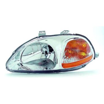 Headlight Assembly Composite Left Includes Side Marker Lamp w/o Bulbs or Sockets for Honda Civic LX EX CX DX HX EX-R GX 1996-1998