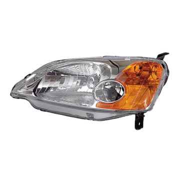 Headlight Assembly Composite Left w/o Bulbs or Sockets Includes Side Marker/Park/Signal Lamps for Honda Civic 2001-2003