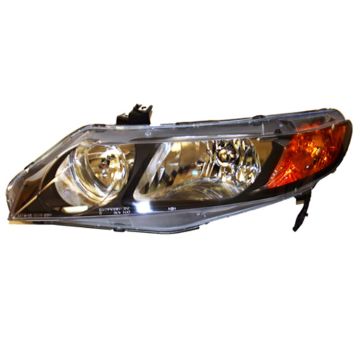 Headlight Assembly Composite Left Includes Side Marker/Park/Signal Lamps w/o Bulbs or Sockets for Honda Civic Sedan 2006-2008