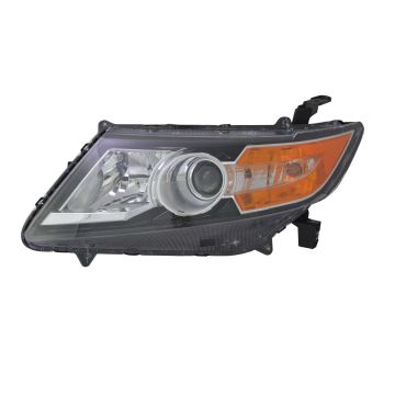 Headlight Assembly Composite Left Halogen Black Bezel for Honda Odyssey 2014-2017