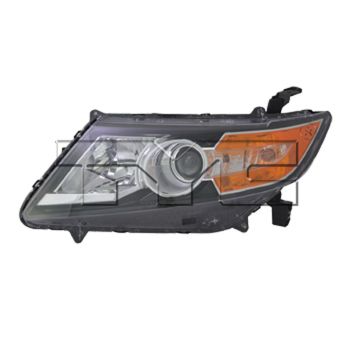 Headlight Assembly Composite Left Halogen Black Bezel CAPA for Honda Odyssey 2014-2017