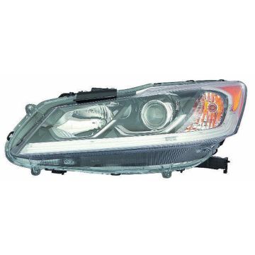 Headlight Assembly Composite Left Halogen w/o DRL CAPA for Honda Accord Sedan LX 2016-2017