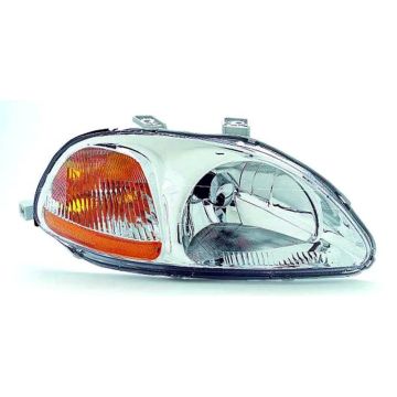 Headlight Assembly Composite Right Includes Side Marker Lamp w/o Bulbs or Sockets for Honda Civic LX EX CX DX HX EX-R GX 1996-1998