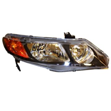 Headlight Assembly Composite Right Includes Side Marker/Park/Signal Lamps w/o Bulbs or Sockets for Honda Civic Sedan 2006-2008