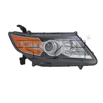 Headlight Assembly Composite Right Halogen Black Bezel CAPA for Honda Odyssey 2014-2017