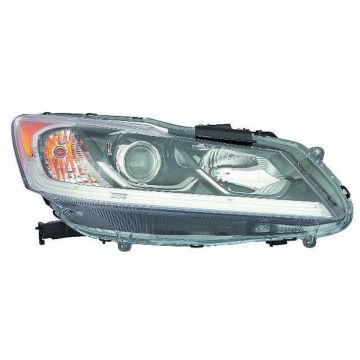 Headlight Assembly Composite Right Halogen w/o DRL CAPA for Honda Accord Sedan LX 2016-2017